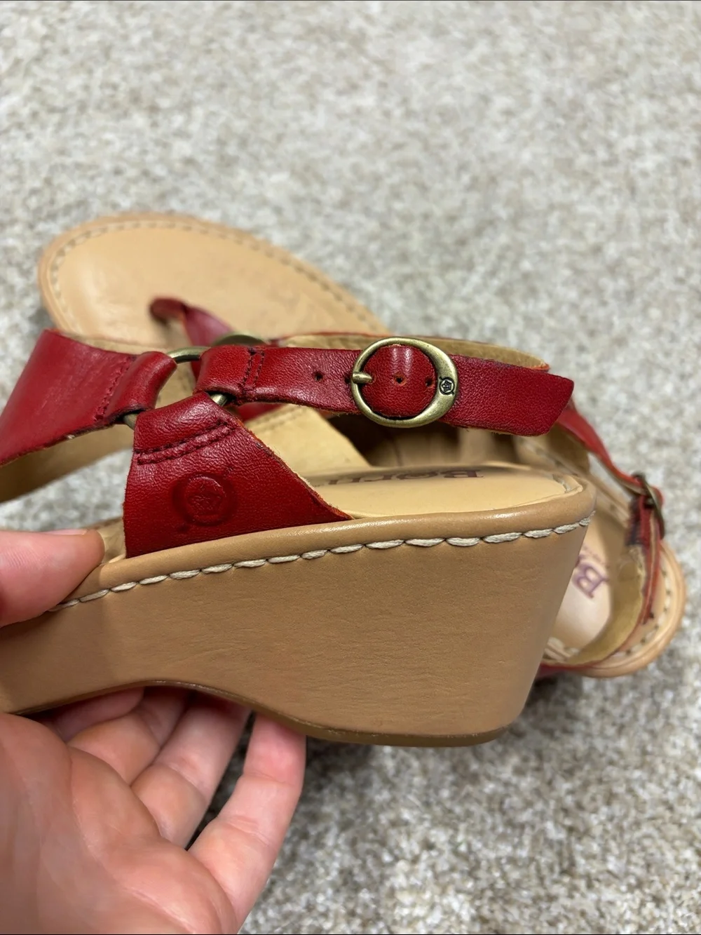 Born leather wedges size 8